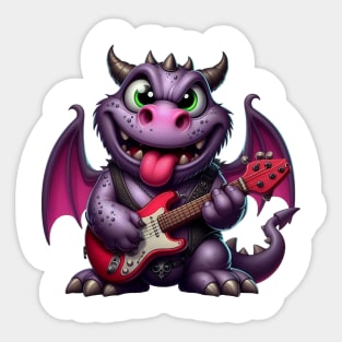 Dragon Playing Rock Sticker